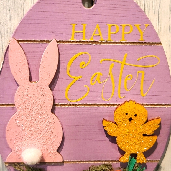Easter Sign with Ribbon - Mailable- Great wall hanging or Easter card gift - Picture 3 of 4